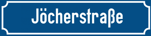 Straßenschild Jöcherstraße
