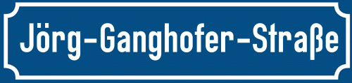 Straßenschild Jörg-Ganghofer-Straße