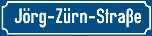 Straßenschild Jörg-Zürn-Straße zum kostenlosen Download