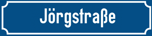 Straßenschild Jörgstraße zum kostenlosen Download