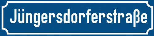 Straßenschild Jüngersdorferstraße
