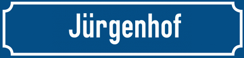 Straßenschild Jürgenhof zum kostenlosen Download