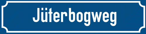 Straßenschild Jüterbogweg zum kostenlosen Download