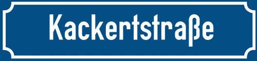 Straßenschild Kackertstraße