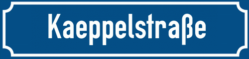 Straßenschild Kaeppelstraße