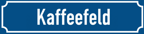 Straßenschild Kaffeefeld