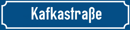 Straßenschild Kafkastraße zum kostenlosen Download
