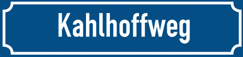 Straßenschild Kahlhoffweg