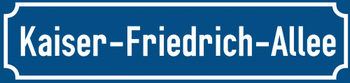 Straßenschild Kaiser-Friedrich-Allee