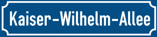 Straßenschild Kaiser-Wilhelm-Allee