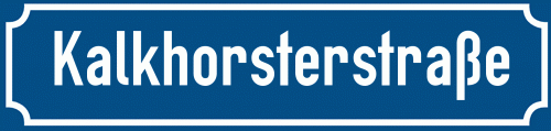 Straßenschild Kalkhorsterstraße zum kostenlosen Download