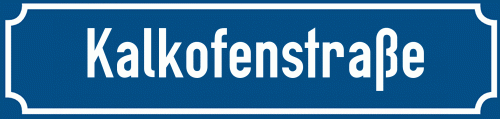 Straßenschild Kalkofenstraße zum kostenlosen Download