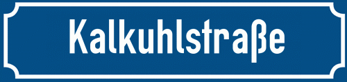 Straßenschild Kalkuhlstraße
