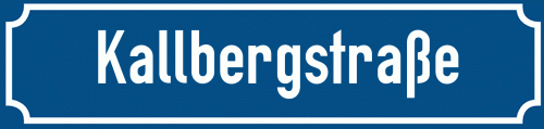 Straßenschild Kallbergstraße