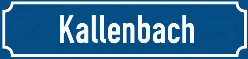 Straßenschild Kallenbach
