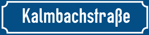 Straßenschild Kalmbachstraße zum kostenlosen Download