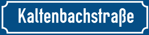 Straßenschild Kaltenbachstraße zum kostenlosen Download