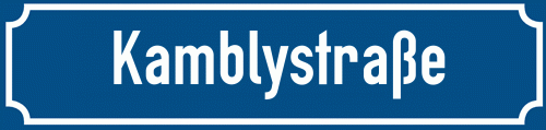 Straßenschild Kamblystraße zum kostenlosen Download