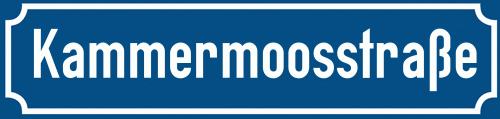 Straßenschild Kammermoosstraße zum kostenlosen Download