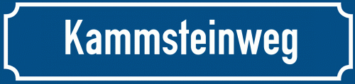 Straßenschild Kammsteinweg