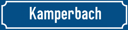 Straßenschild Kamperbach