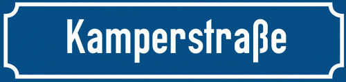 Straßenschild Kamperstraße zum kostenlosen Download