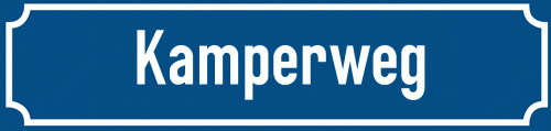 Straßenschild Kamperweg zum kostenlosen Download