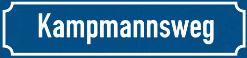 Straßenschild Kampmannsweg zum kostenlosen Download