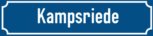 Straßenschild Kampsriede