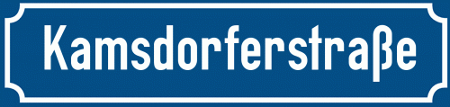 Straßenschild Kamsdorferstraße zum kostenlosen Download