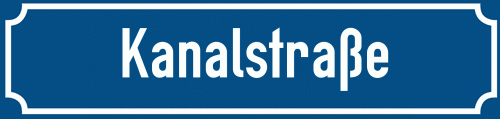 Straßenschild Kanalstraße zum kostenlosen Download