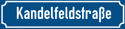 Straßenschild Kandelfeldstraße