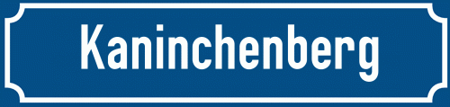 Straßenschild Kaninchenberg