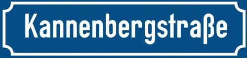 Straßenschild Kannenbergstraße zum kostenlosen Download