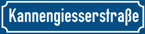 Straßenschild Kannengiesserstraße zum kostenlosen Download