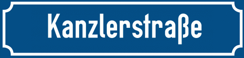Straßenschild Kanzlerstraße zum kostenlosen Download