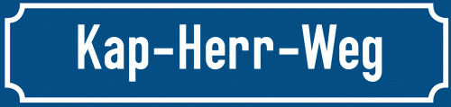 Straßenschild Kap-Herr-Weg