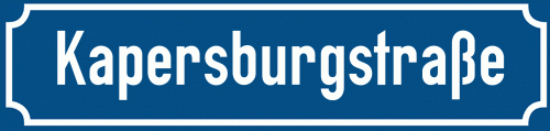Straßenschild Kapersburgstraße zum kostenlosen Download