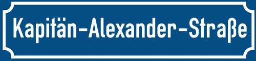 Straßenschild Kapitän-Alexander-Straße