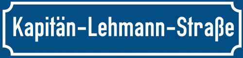 Straßenschild Kapitän-Lehmann-Straße