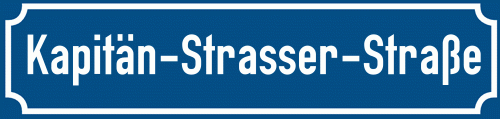 Straßenschild Kapitän-Strasser-Straße