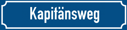 Straßenschild Kapitänsweg