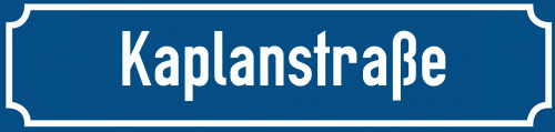 Straßenschild Kaplanstraße