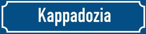Straßenschild Kappadozia zum kostenlosen Download