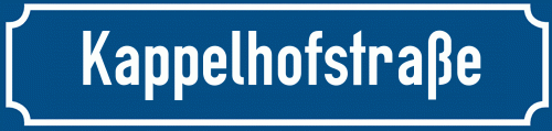 Straßenschild Kappelhofstraße zum kostenlosen Download