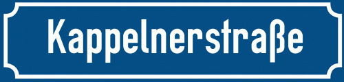 Straßenschild Kappelnerstraße zum kostenlosen Download