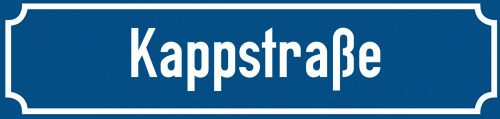 Straßenschild Kappstraße