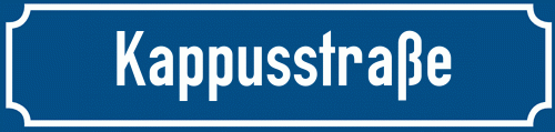 Straßenschild Kappusstraße