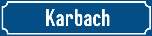 Straßenschild Karbach