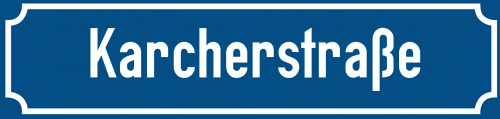 Straßenschild Karcherstraße